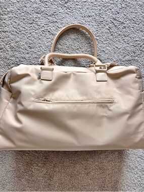 BEIS Never Used Nylon Travel Duffel in Light Beige